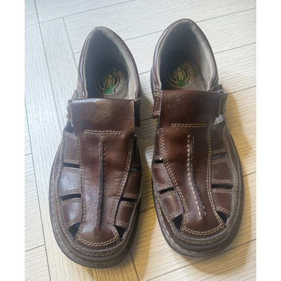 Streetcars Coach ASC Arch Support Comfort Brown Men's Leather Sandals Sz 12 M - Picture 1 of 11